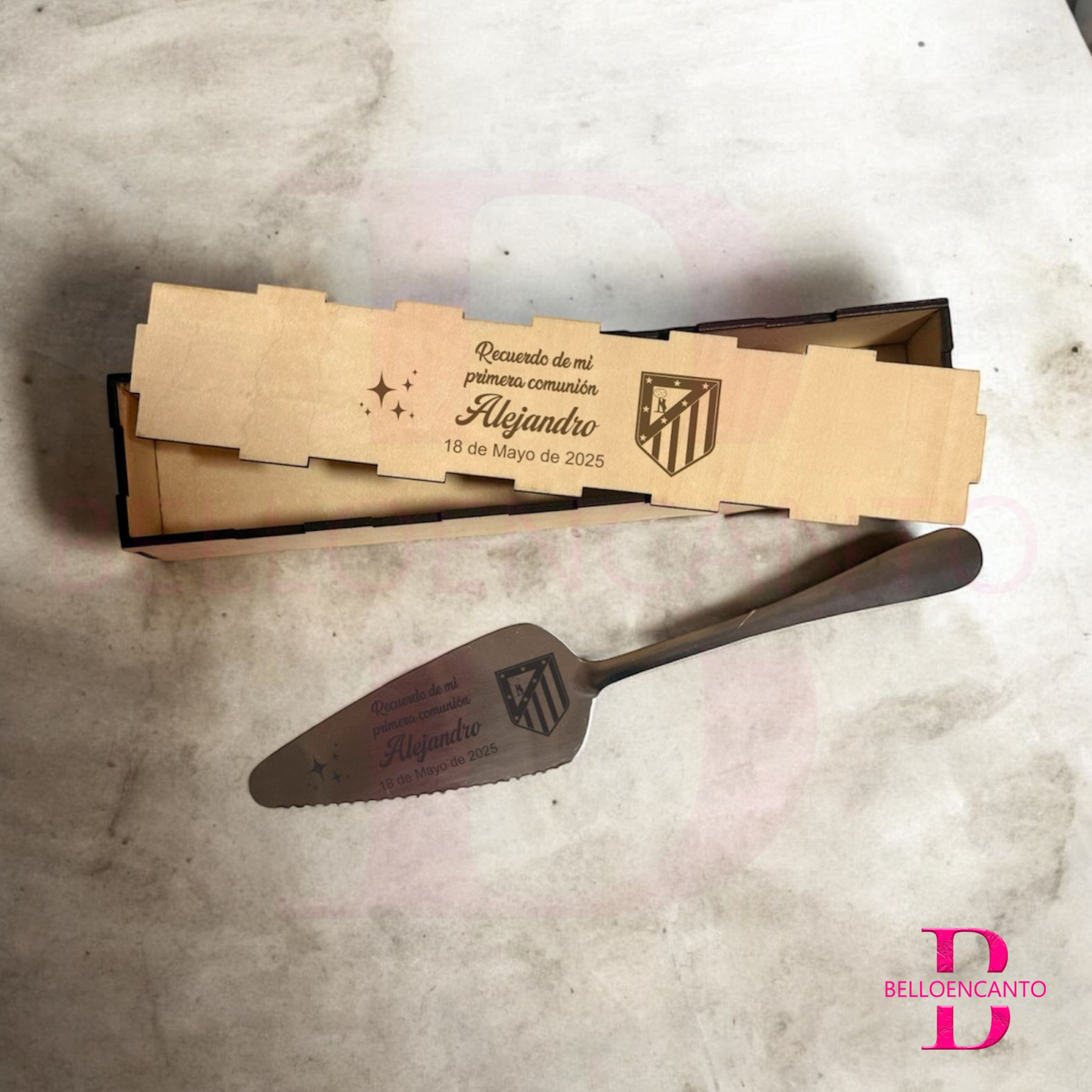 Pala de Tarta Personalizada con Caja Para Comunión