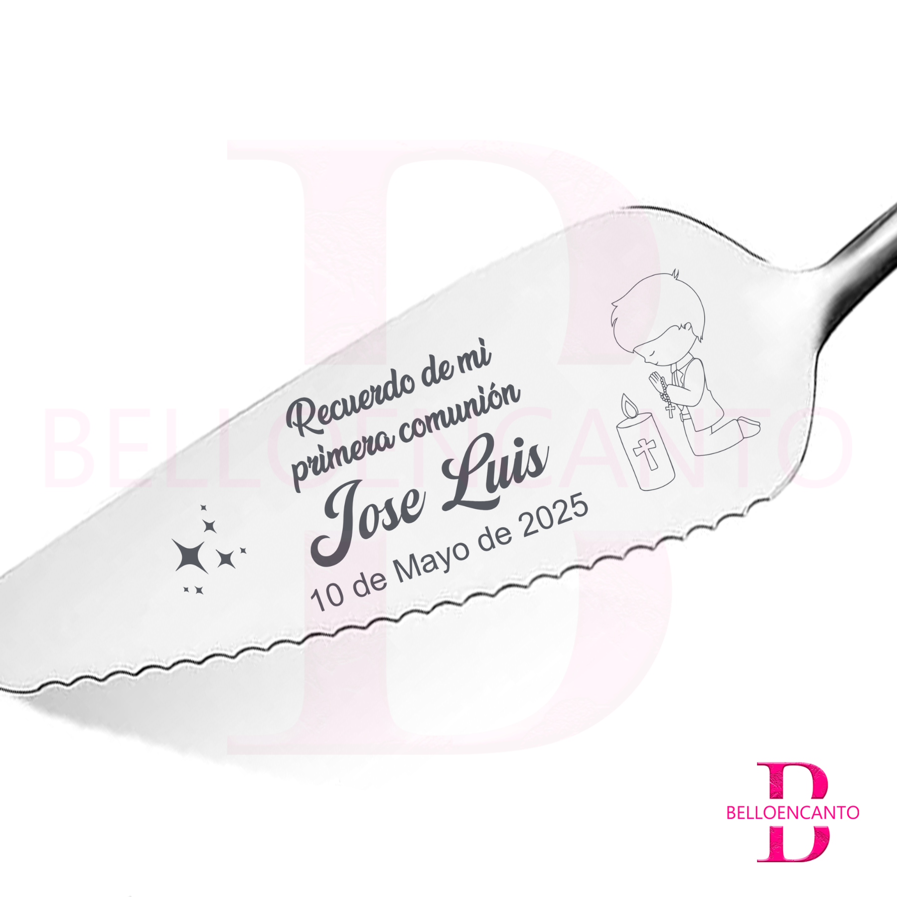 Pala de Tarta Personalizada con Caja Para Comunión - Imagen 2