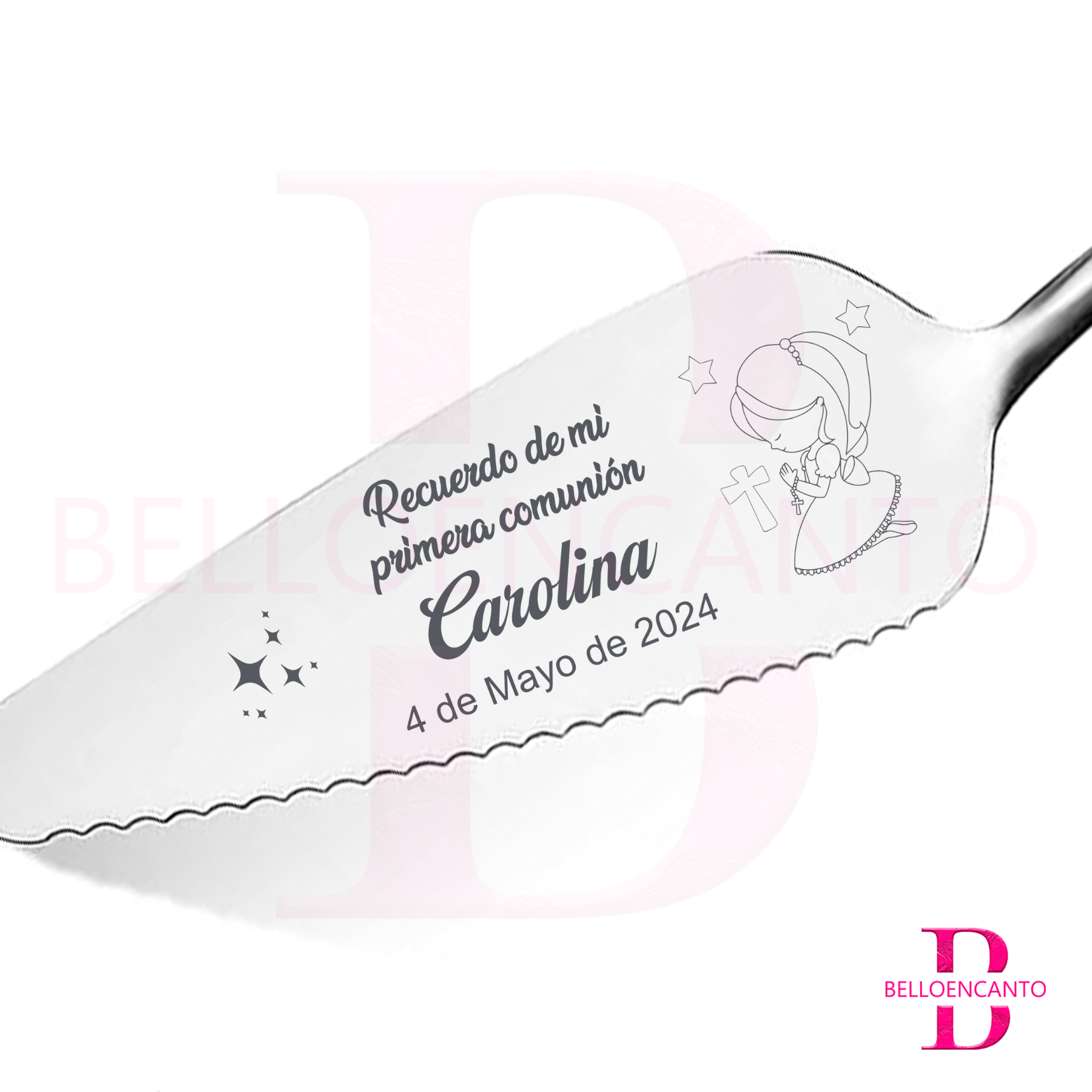 Pala de Tarta Personalizada con Caja Para Comunión - Imagen 3