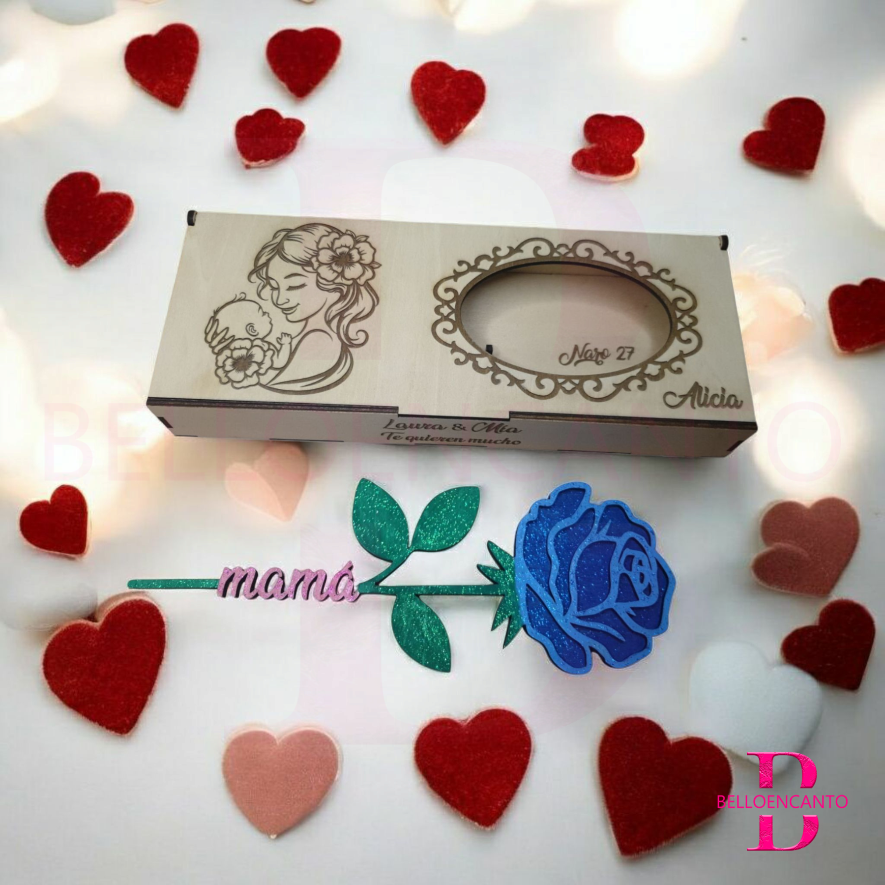 Rosa con Caja Personalizada - Imagen 2