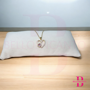 Colgante Corazón Rosa y Blanco